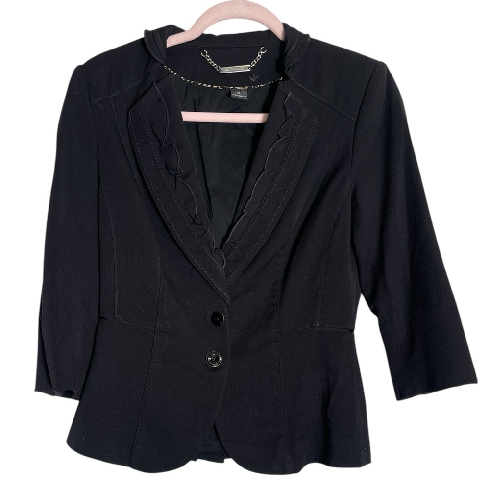 White House Black Market blazer size 0 classic black button‎ up jacket blazer